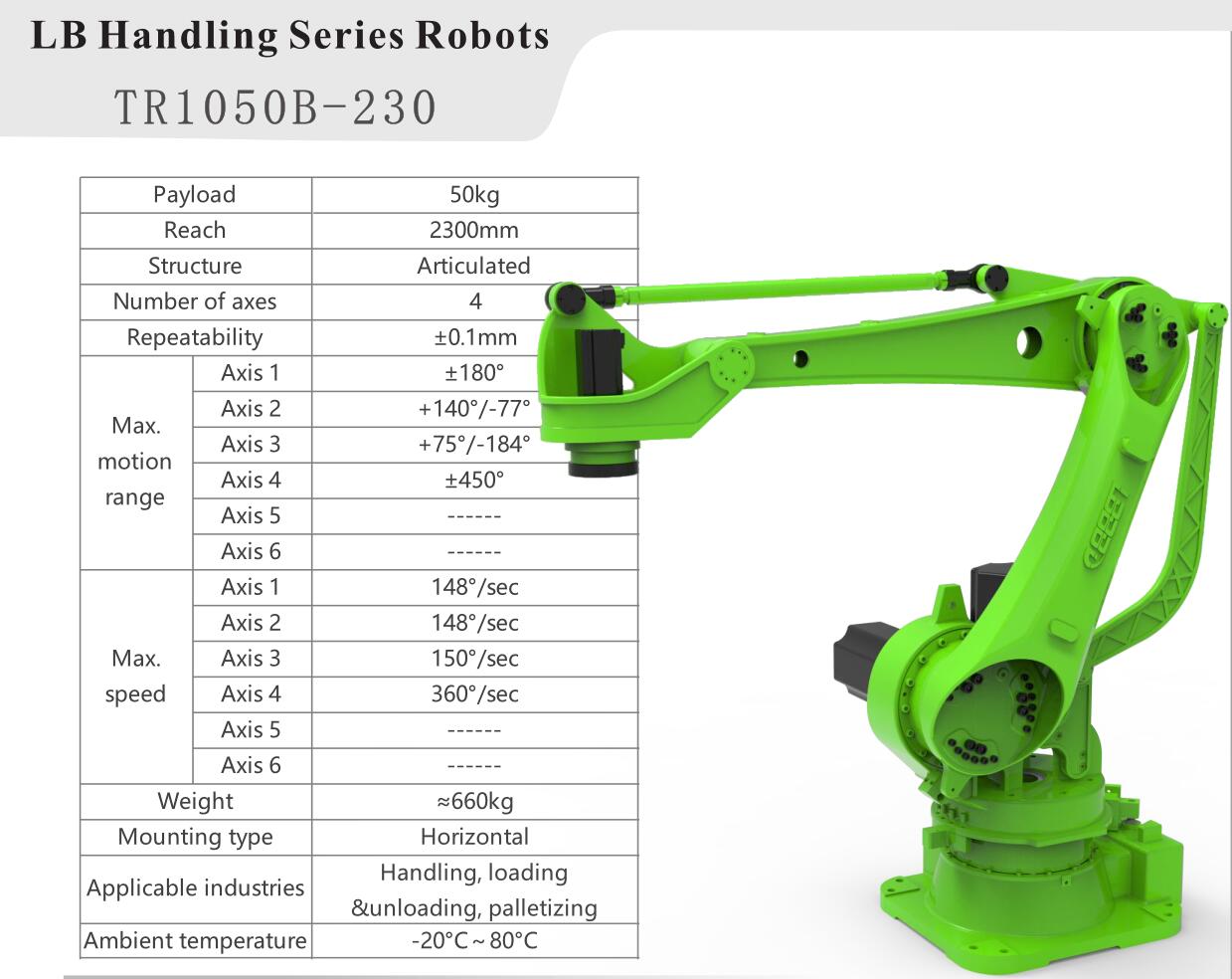 Payload 100kg 4 Axis Robot